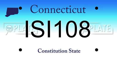 ISI108 Connecticut License Plate