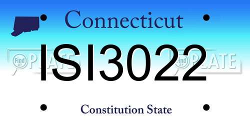 ISI3022 Connecticut License Plate