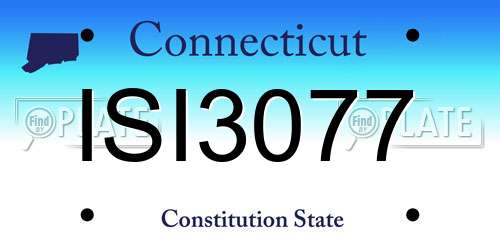 ISI3077 Connecticut License Plate