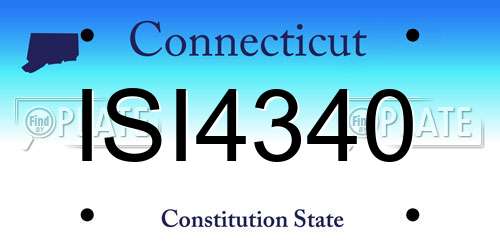 ISI4340 Connecticut License Plate