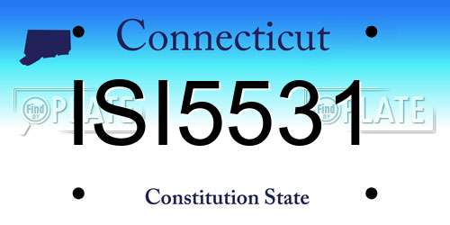 ISI5531 Connecticut License Plate