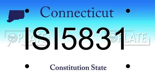 ISI5831 Connecticut License Plate