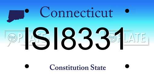 ISI8331 Connecticut License Plate
