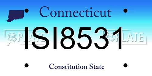 ISI8531 Connecticut License Plate