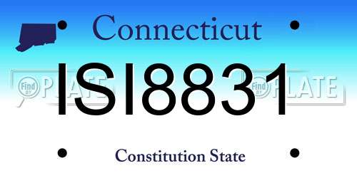 ISI8831 Connecticut License Plate