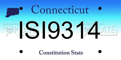 ISI9314 Connecticut License Plate