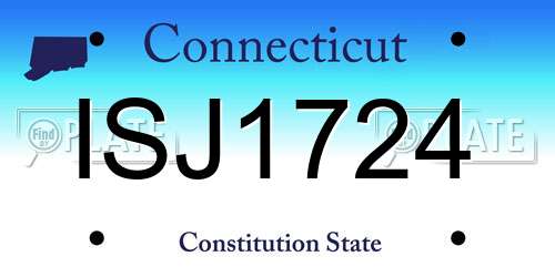 ISJ1724 Connecticut License Plate