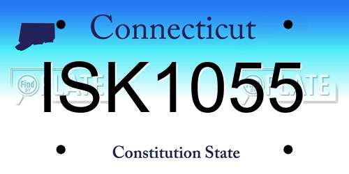 ISK1055 Connecticut License Plate