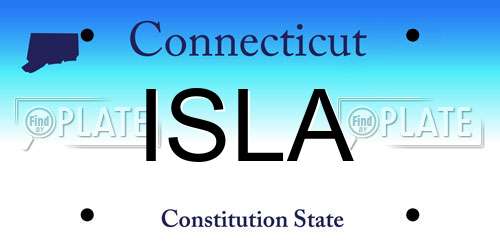 ISLA Connecticut License Plate