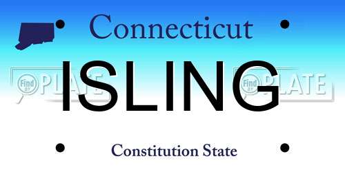 ISLING Connecticut License Plate
