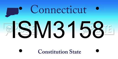ISM3158 Connecticut License Plate