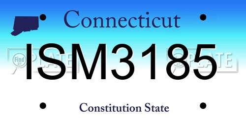 ISM3185 Connecticut License Plate