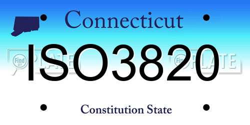 ISO3820 Connecticut License Plate