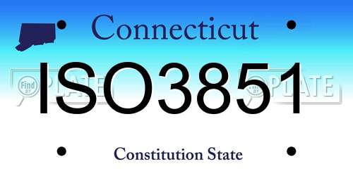 ISO3851 Connecticut License Plate