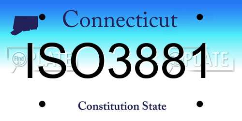 ISO3881 Connecticut License Plate