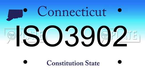 ISO3902 Connecticut License Plate