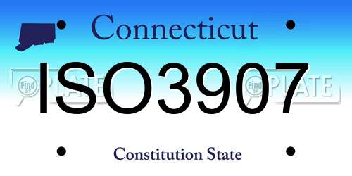 ISO3907 Connecticut License Plate