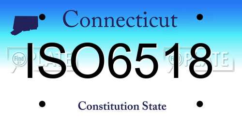 ISO6518 Connecticut License Plate