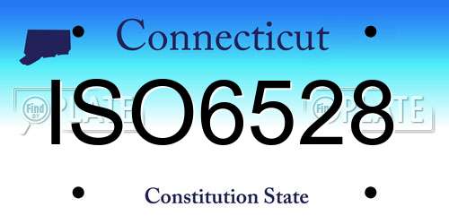 ISO6528 Connecticut License Plate