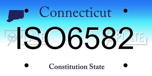 ISO6582 Connecticut License Plate