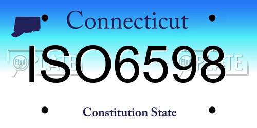 ISO6598 Connecticut License Plate