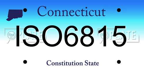 ISO6815 Connecticut License Plate