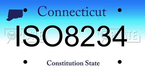 ISO8234 Connecticut License Plate
