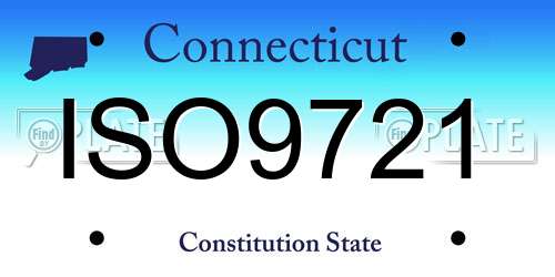 ISO9721 Connecticut License Plate