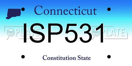 ISP531 Connecticut License Plate