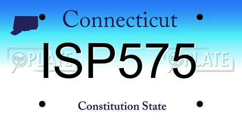 ISP575 Connecticut License Plate