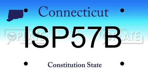 ISP57B Connecticut License Plate