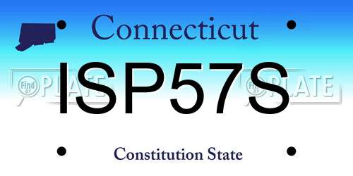 ISP57S Connecticut License Plate