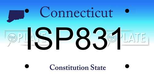 ISP831 Connecticut License Plate