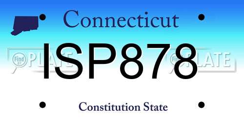 ISP878 Connecticut License Plate