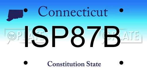 ISP87B Connecticut License Plate