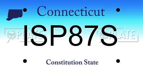 ISP87S Connecticut License Plate