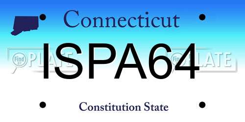 ISPA64 Connecticut License Plate