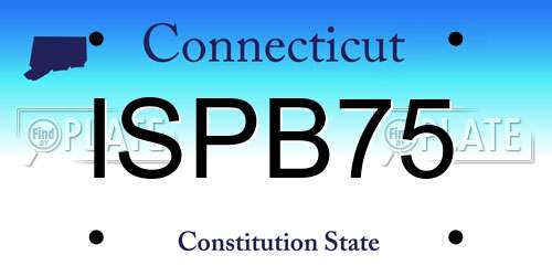 ISPB75 Connecticut License Plate