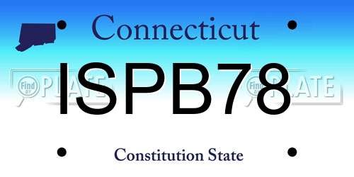 ISPB78 Connecticut License Plate