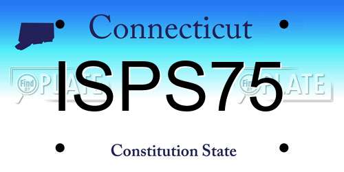 ISPS75 Connecticut License Plate