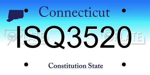 ISQ3520 Connecticut License Plate