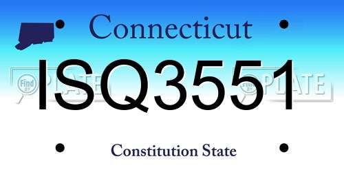 ISQ3551 Connecticut License Plate