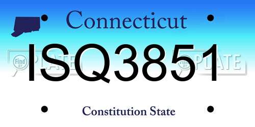 ISQ3851 Connecticut License Plate
