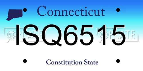 ISQ6515 Connecticut License Plate