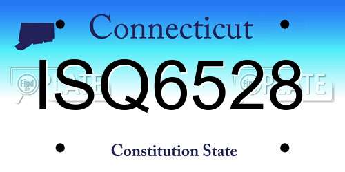 ISQ6528 Connecticut License Plate