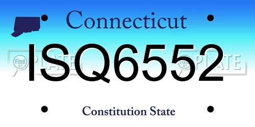 ISQ6552 Connecticut License Plate