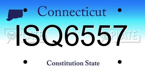 ISQ6557 Connecticut License Plate