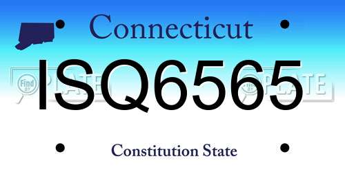 ISQ6565 Connecticut License Plate