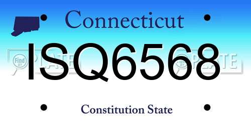 ISQ6568 Connecticut License Plate