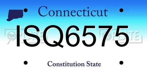 ISQ6575 Connecticut License Plate